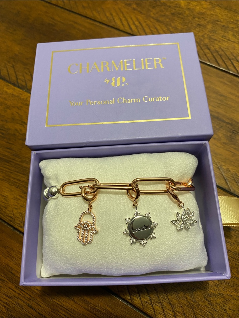 Bomb Party Charmelier Charm Bracelet - Cubic Zirconia - Remember To Breathe